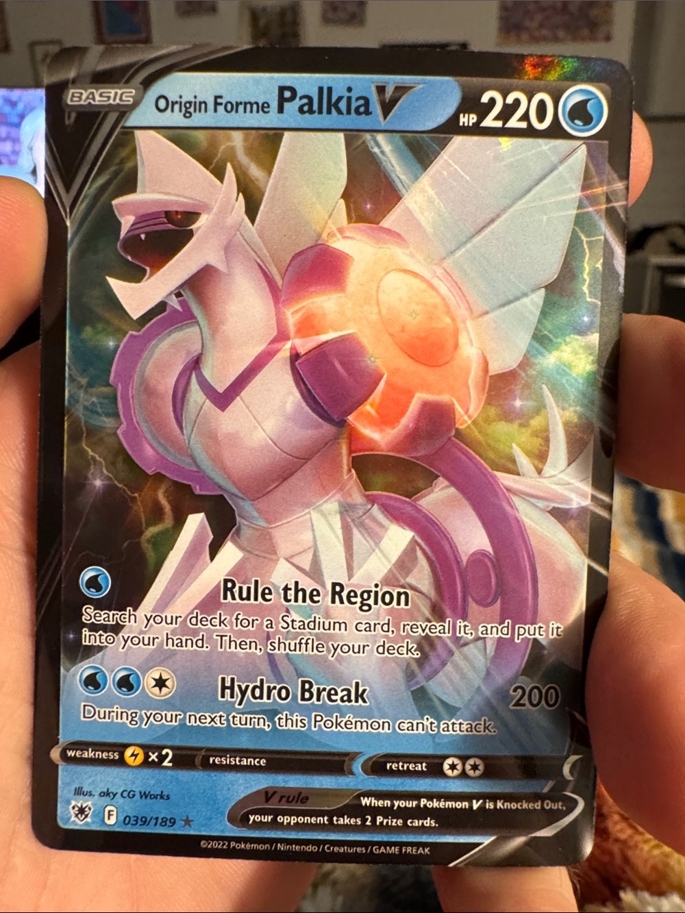 Pokemon Palkia V Trading Card - White, Purple, Blue